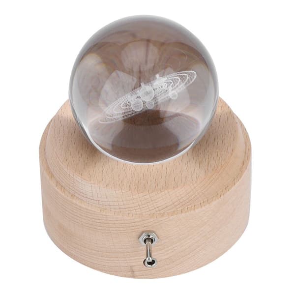 Solcells System Mönster Roterande Musik Box Kristallkula USB KLB