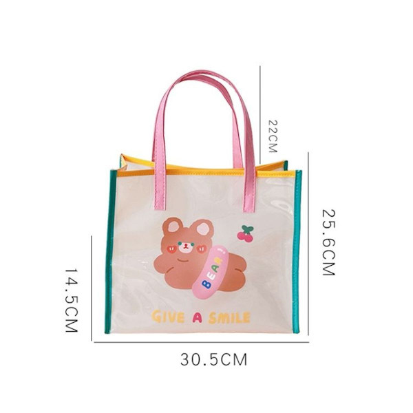 Sommar flickor Jelly Bag tecknad transparent axelväska vattentät strandväska