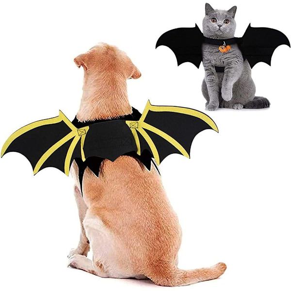 Halloween Katte- og Hunde Kostume Sæt, Kæledyr Flagermus Kostume, Vinger KLB