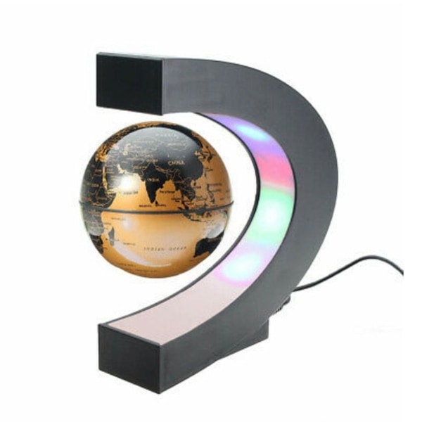 Backbayia LED-upplyst magnet Floating Globe Geografi World Globe med KLB