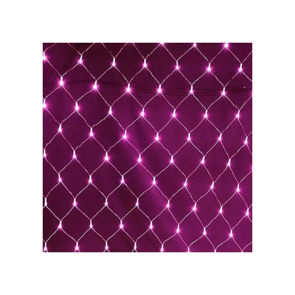 Nettlyslenke, 192 LED-nettlys 3M X 2M 8 Vanntett Energimodus, Dimmer for Soverom Julebryllupsfest Hjem Hage, Rosa KLB