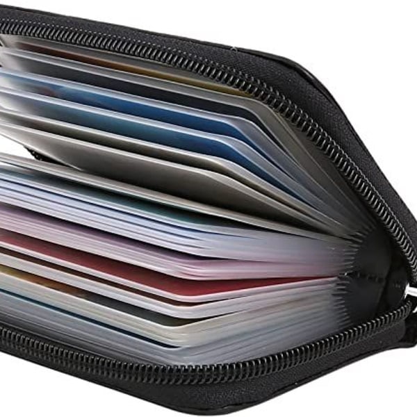 Kreditkortshållare i läder med 26 kortplatser