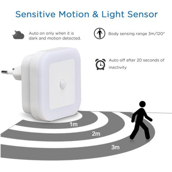 Nattlampa LED med rörelsesensor och ljussensor, lampa à