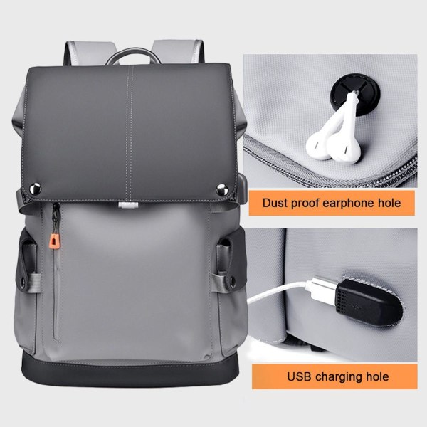 Laptop rygsæk, vandtæt computer Business rygsæk med USB