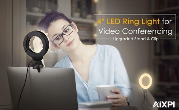 Inch Laptop Ringlys med Stativ Konferencebelysning
