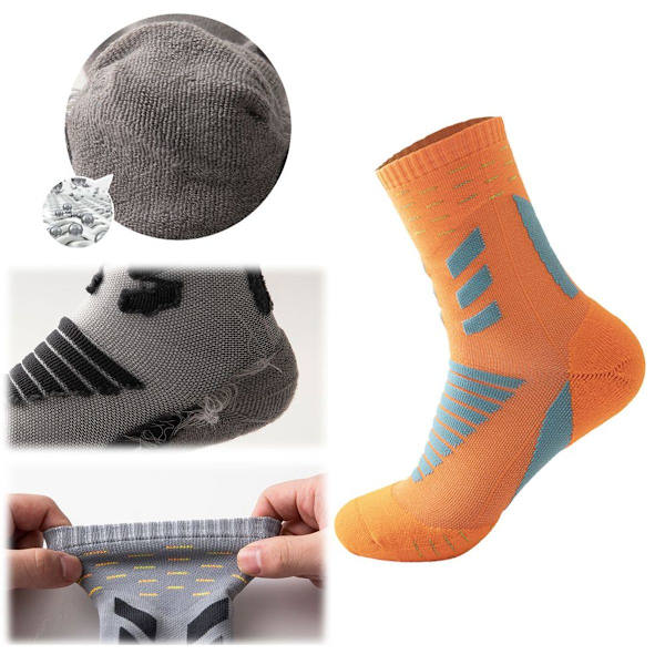 Herre Basketball Walking Running Sokker Fugtighedsabsoberende Orange Base KLB