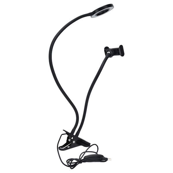 Justerbar multifunktionel USB selfie ringlys til mobiltelefoner KLB