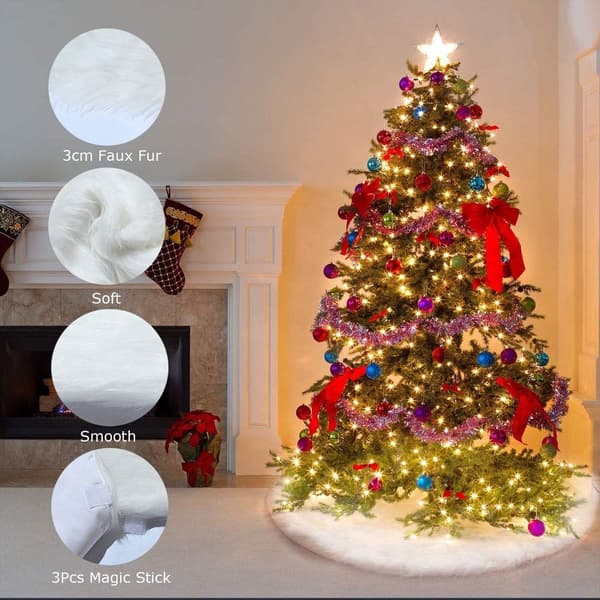 Vit Julgransskjort 120cm Fluffig Dubbel KLB