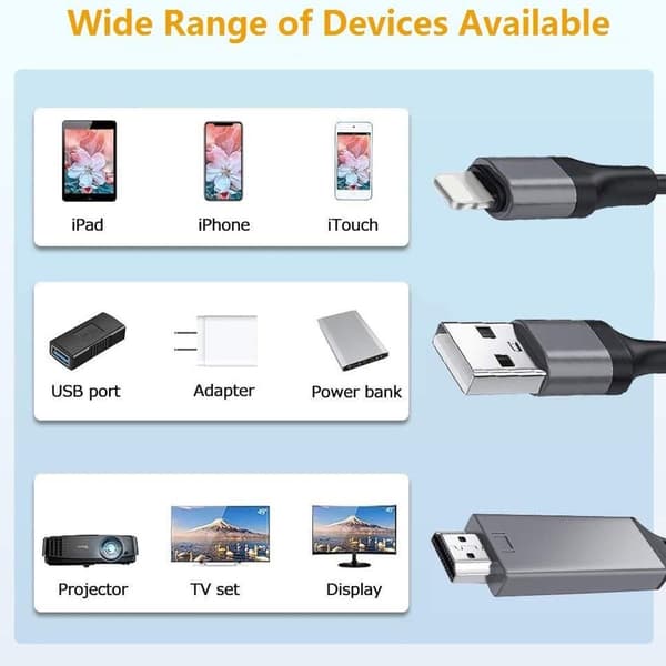 Lightning-HDMI-kaapeliadapteri, yhteensopiva iPhonen kanssa