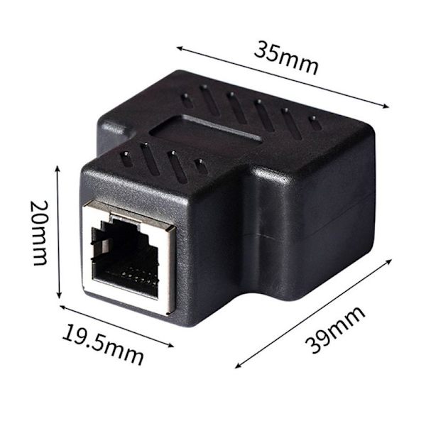 RJ11-fordeleradaptersplitter, 2 stk Ethernet-kontakt splitter-kontakt