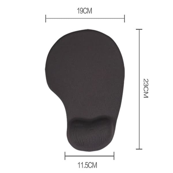 Musemåtte Memory Foam Håndledsstøtte Ergonomisk Skridsikker Mus Sort