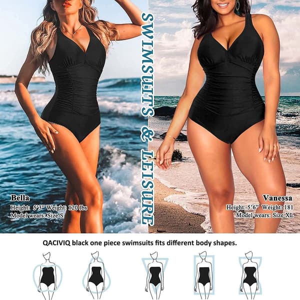 Baddräkt Monokini Tummy Control Slankning V-ringad baddräkt