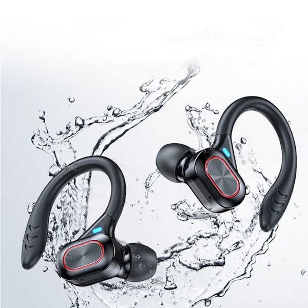 Bluetooth-hovedtelefoner i øret, trådløse Bluetooth 5-hovedtelefoner, LED-display,