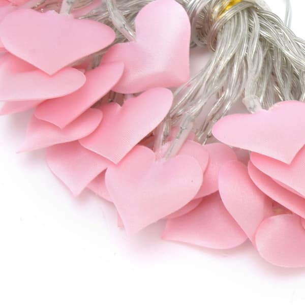 40 LED-lys, rosa, hjerteformet stemningsbelysning for KLB