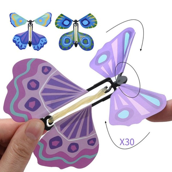 UOWEG Flyvende sommerfugl Fargerik magisk flagrende barnelekegummibånd Ange KLB