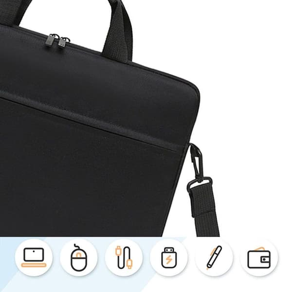 14 tommer laptop taske, computer taske, attachémappe, arbejds taske til rejser, sort