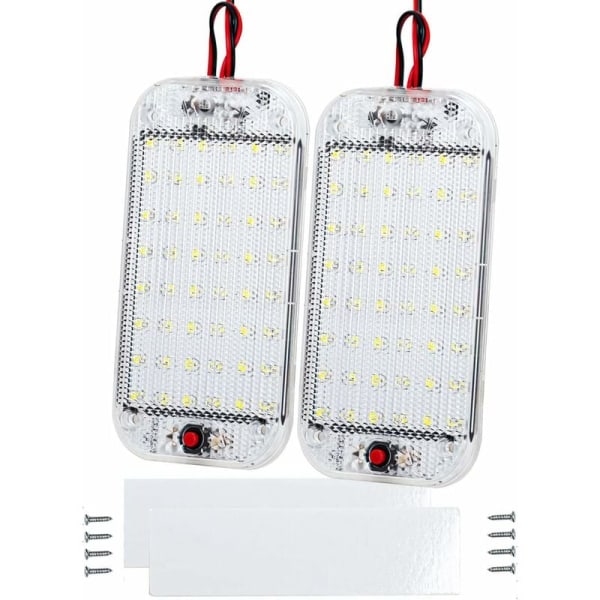 2-pack LED interiörbelysning 12V-85V 48 LED interiörbelysning för bil, husbil, lastbil, båt, husvagn KLB