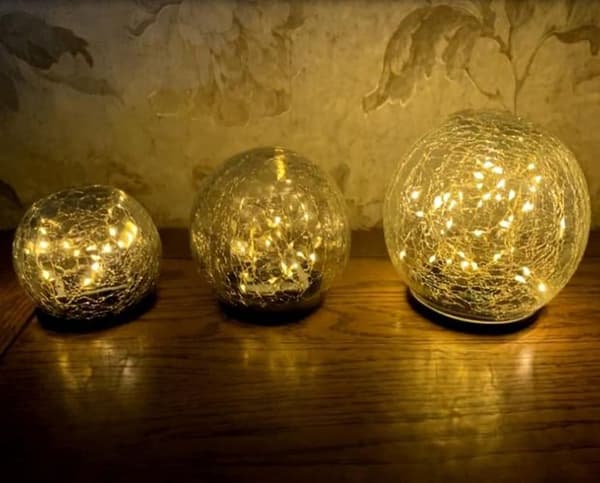 3 stk. solglas kuglesæt havebelysning varm hvid sollampe glaslys