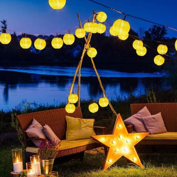 Solcellslampor utomhus 3,5 meter ca 10 LED-lyktor vattentäta KLB