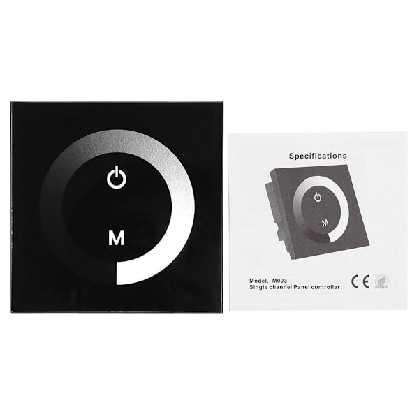 Veggmontert enkeltfarget LED-berøringspanelkontroller dimmer KLB