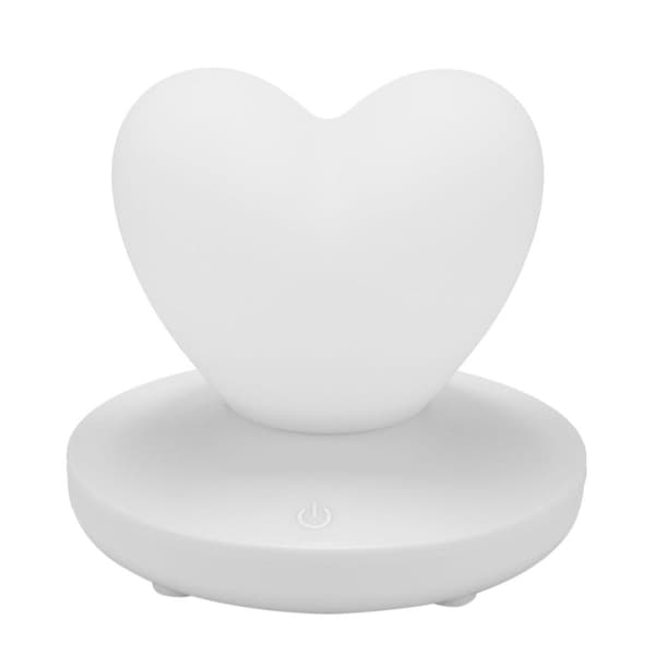 Vakker hjerteformet LED-nattlys med USB-ladefunksjon KLB