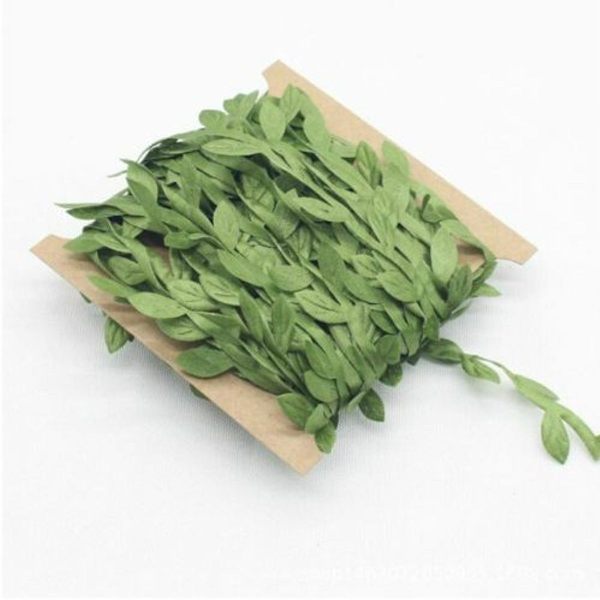 5-pack silkeskrans dekoration tillbehör gröna blad rotting blad simulati