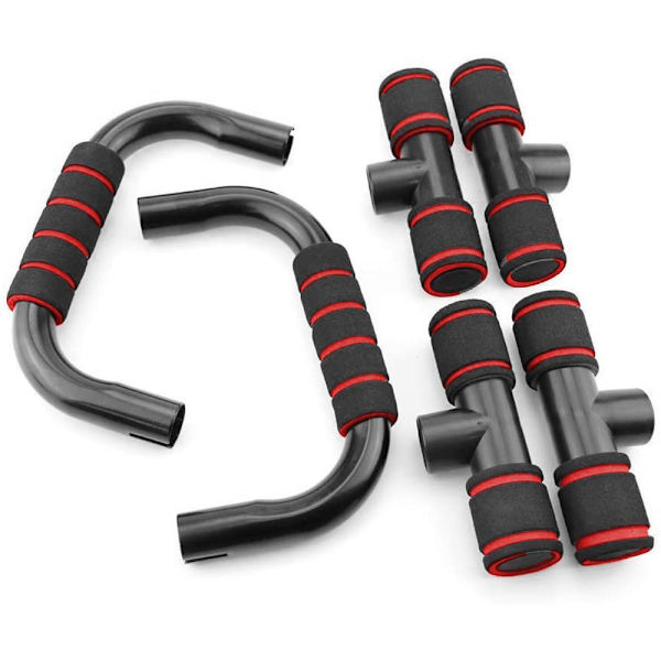 Push-up-kahvat, 2 kpl push-up-kahvoja musta punainen
