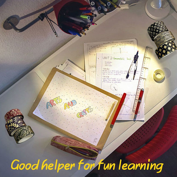 Rullar med dekorativ tejp för DIY-scrapbooking, pyssel, bullet