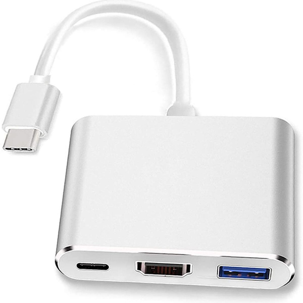 USB-C til HDMI-adapter (støtter 4K/30Hz) - Type-C 3-i-1-konverterkabel KLB