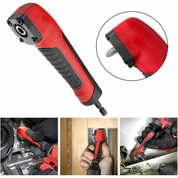 Skrutrekker Socket, 90° Skrutrekker Socket Adapter, 90 Graders Vinkel, Høyre Vinkel Skrutrekker, Led, for 18V Slagdriver og Bor KLB