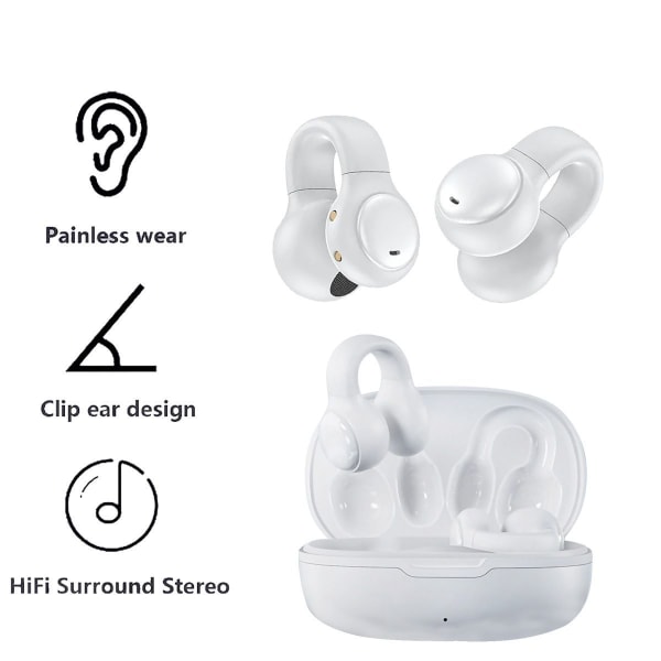 TWS Headphones Wireless V5.3 Headphones Auriculares Valkoinen