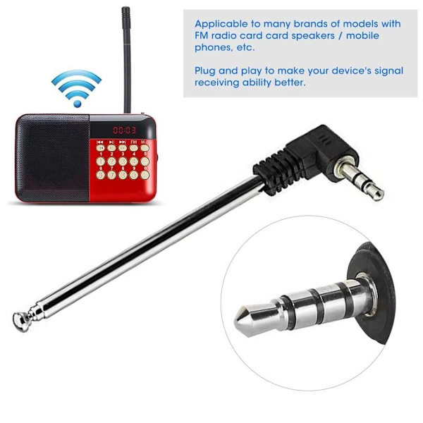 FM-antenne TV teleskopantenne 3,5 mm adapter radioantenne til TV FM AM KLB