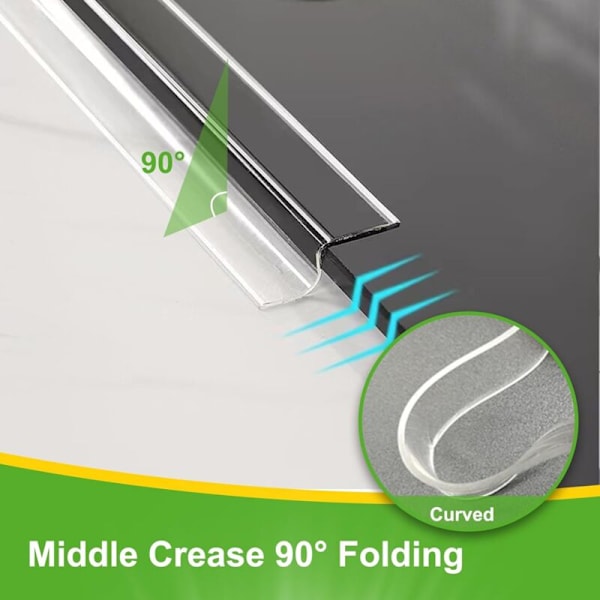 2 stk. Transparent baderomstetting, selvklebende PVC-teip for badekar, bad, dusj, kjøkken, antimugg, tetting, vanntett KLB