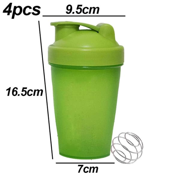 4-pack] 20-ounce shakerflaska med vispbollar, grön ingår