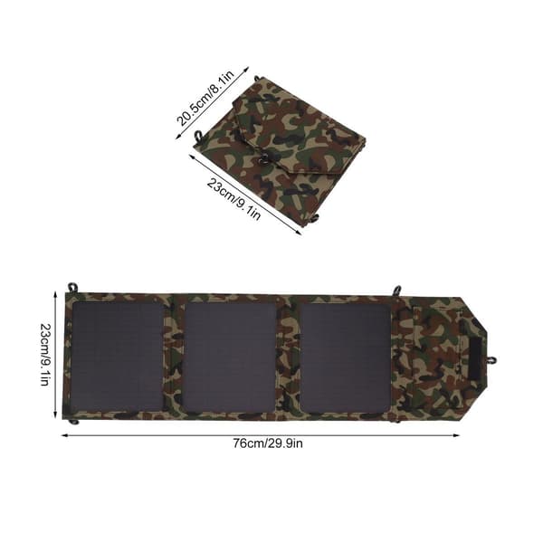 Foldbar solcellepanel Dual USB Letvægt 30W Bærbar KLB