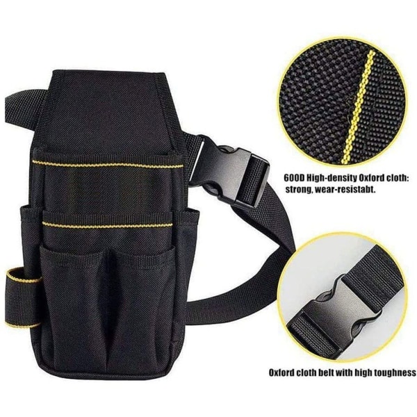 Tool bag belt professional, 25.5 x 12.5 x 3 cm, black, 14 KLB