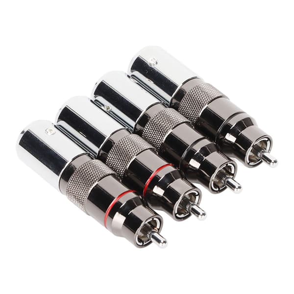 RCA-stik, forkromet, til gør-det-selv-lodning, RCA-lydstik, KLB