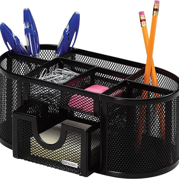 Mesh blyantkoppholder, fire rom, stål, 8,7\"x KLB