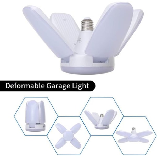60W LED Garage Lys, E27 6000 Lumen Sikkerhedsloftlys,
