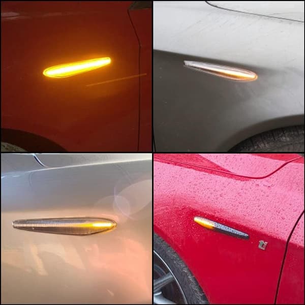 2-pack LED-varselljus dynamisk bärnsten för Alfa Romeo 159, Sportwagon (vit) KLB