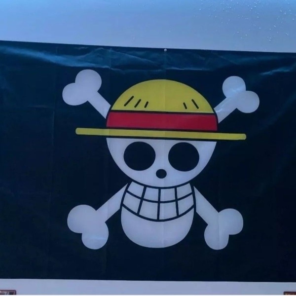 One Piece Jolly Roger Flag stråhat Luffy Skull Cosplay Anime Manga KLB
