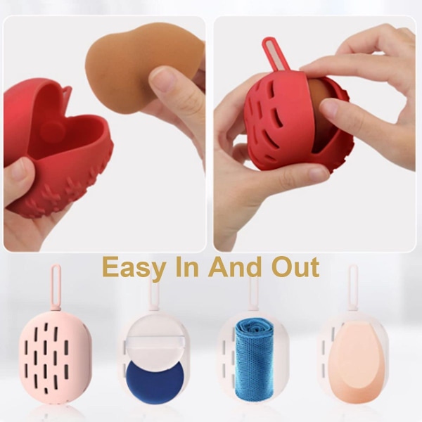 Silikoni meikkisieniteline matkustamiseen, Silicone Beauty Blender Red KLB