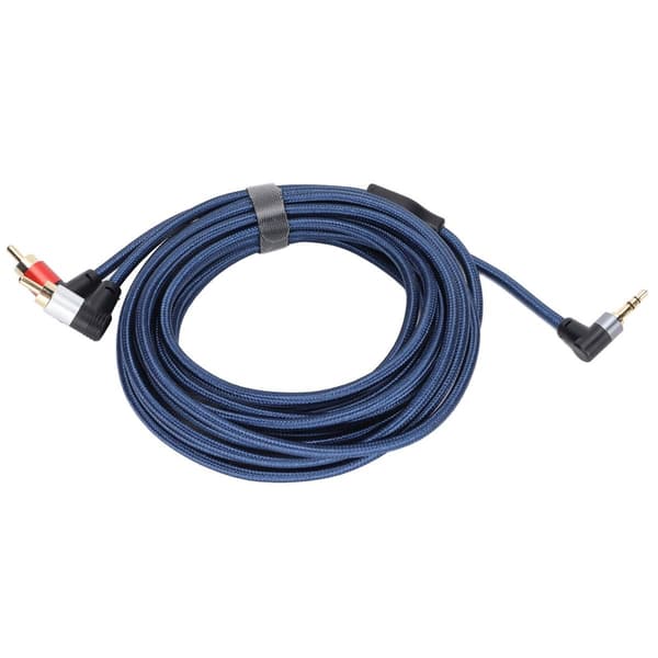 Højre vinkel 3,5 mm han til 2RCA han nylon lydkabel KLB