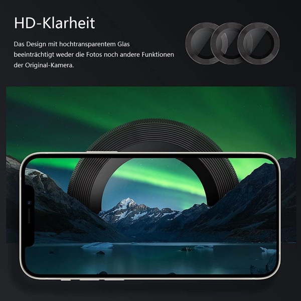 Kamerabeskyttelse for iPhone 13 Pro/ iPhone 13 Pro Max kamera herdet glass,
