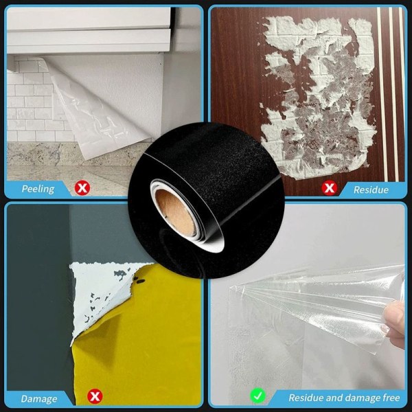 15,7'' x 118'' itseliimautuva tapetti kontaktipaperi musta