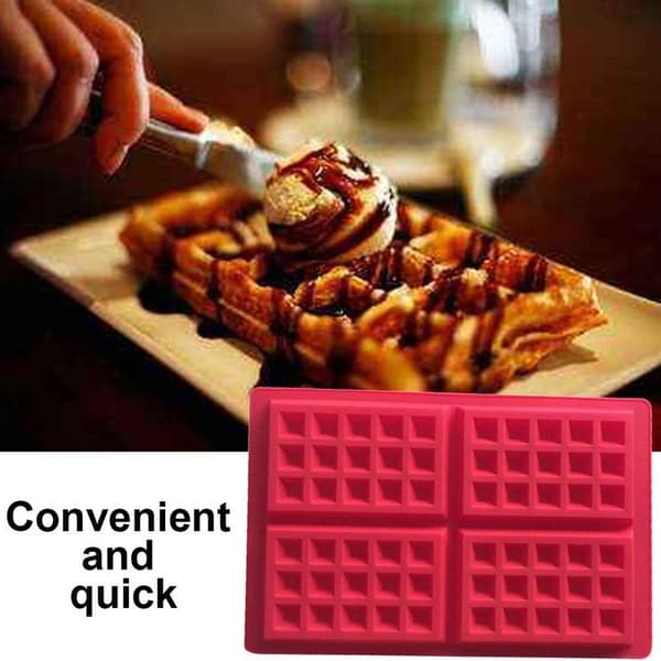 Non-stick silikagel vaffelform bakeverktøy - 4 hulrom