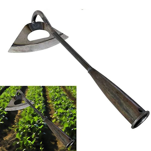 Metallisk ihålig spade, hacka, verktyg, hacka, blomhacka, ogräsrensning snö