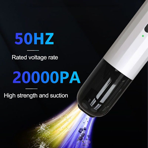Trådløs håndholdt støvsuger, USB-C opladning, bærbar, hvid