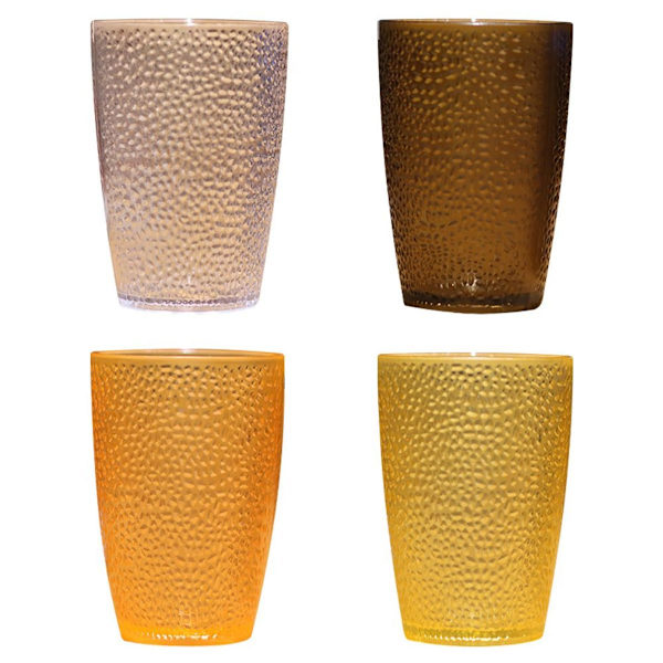 Okrossbara koppar - set om 4 - plast - stapelbara - 350 ml KLB