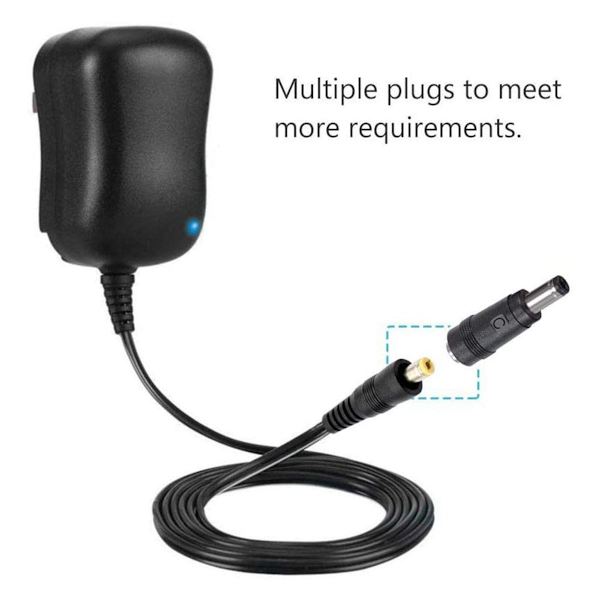 Universell 12W AC/DC-adapter med 8 DC-plugger,